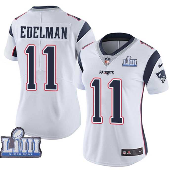 Women Nike Patriots 11 Julian Edelman White 2019 Super Bowl LIII Vapor Untouchable Limited Jersey,We sell and wholesale Women Nike Patriots 11 Julian Edelman White 2019 Super Bowl LIII Vapor Untouchable Limited Jersey on line form chian!